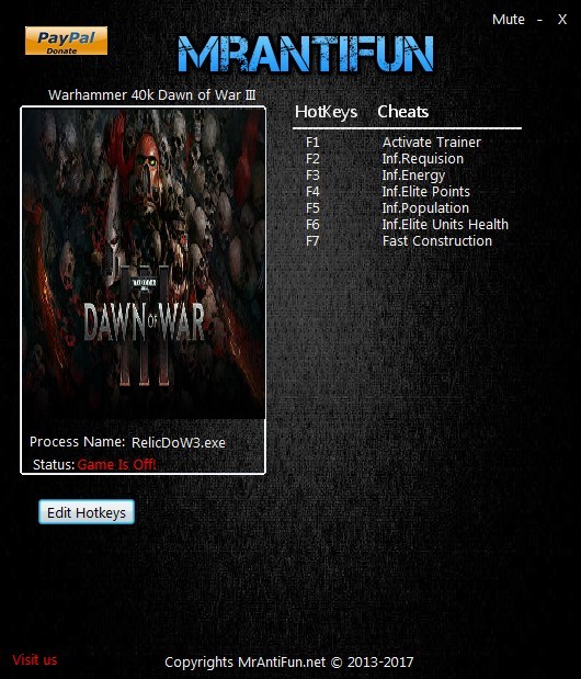Трейнер +6 для версии с установленным обновлением от 28.04.2017 от MrAntiFun