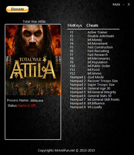 Трейнер +19 для версии 1.2.1 b5692 от MrAntiFun