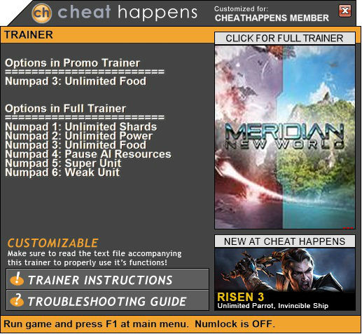 Трейнер +1 для версии 1.0 от CH