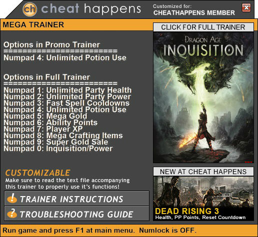 Трейнер +1 для версии 1.0 от CH