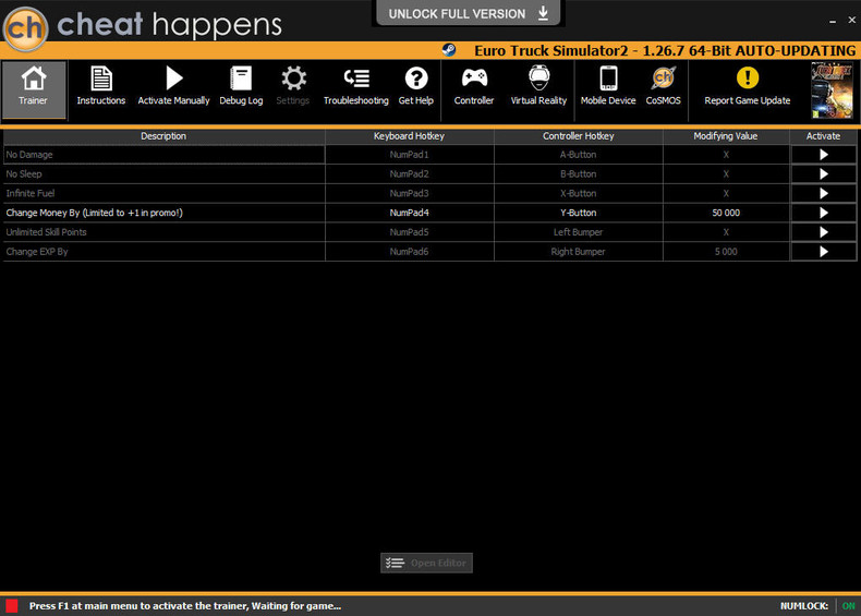 Трейнер +6 для версии 1.26.7 от Cheat Happens