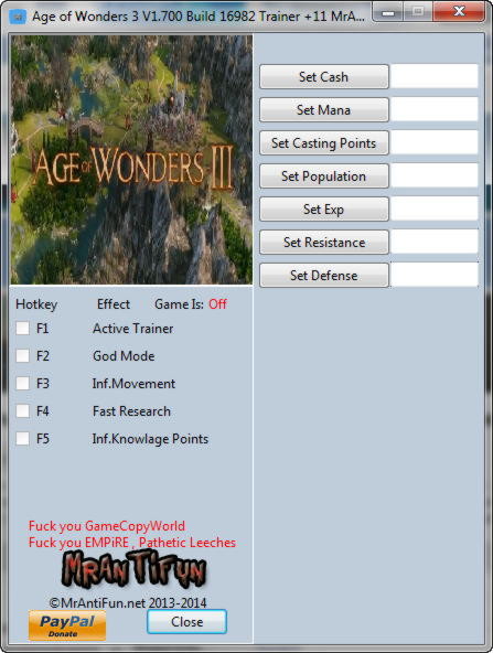 Трейнер +11 для версии 1.705 Build 20090 от MrAntiFun