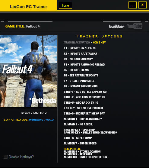 Трейнер +21 для версии 1.5.157 от LinGon