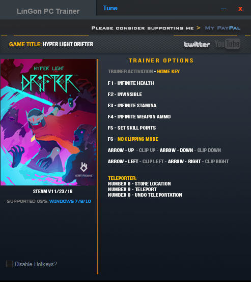 Трейнер +8 для версии 1.01 от LinGon