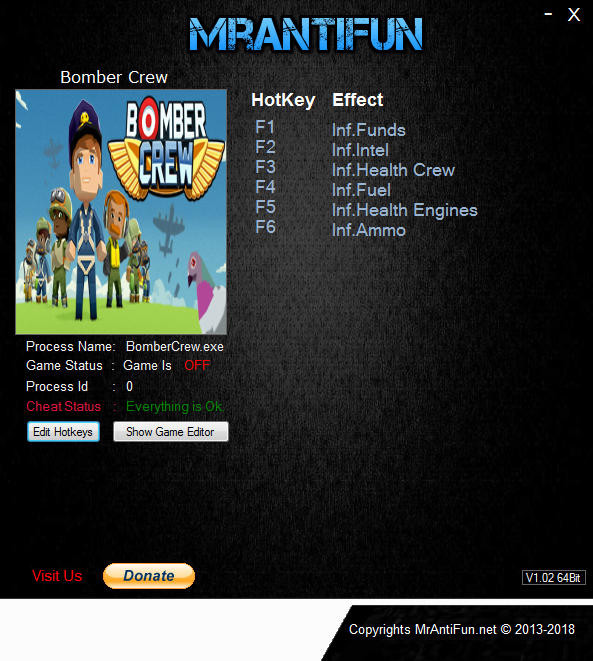 Трейнер +6 для версии 5465 от MrAntiFun