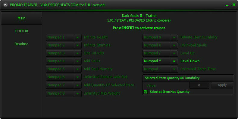 Трейнер +1 для версии 1.01 (Steam) от Dropcheats.com