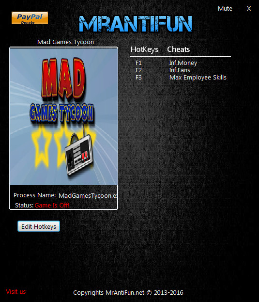 Трейнер +3 для версии 0.160523A от MrAntiFun