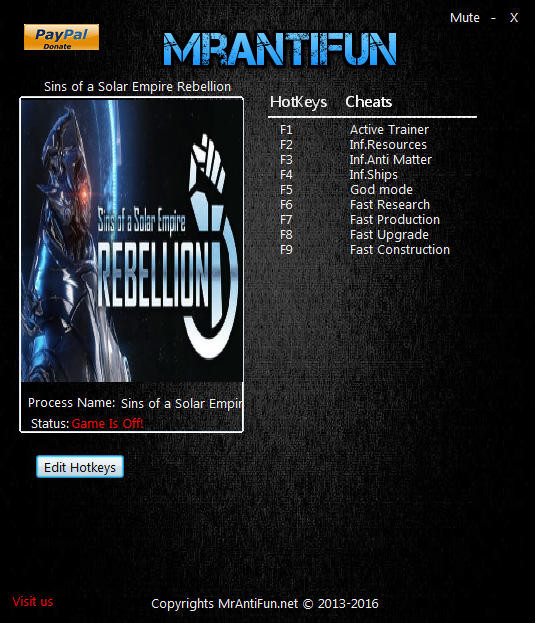 Трейнер +8 для версии 1.85 от MrAntiFun