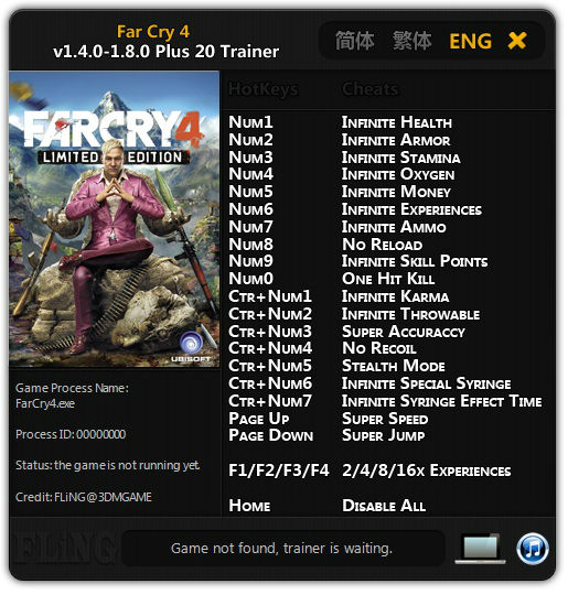 Трейнер +20 для версии 1.4.0 - 1.8.0 от FLiNG