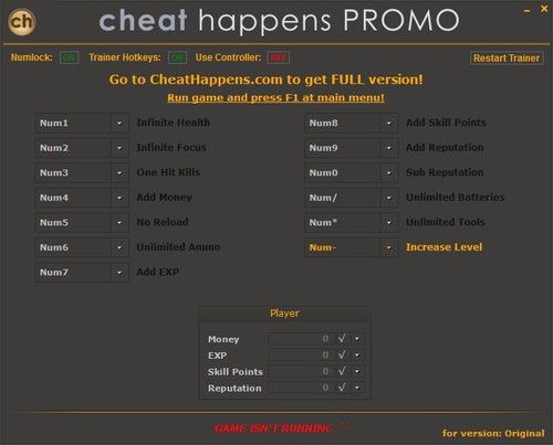 Трейнер +1 для версии 1.0 от Cheat Happens