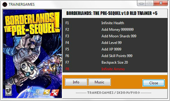 Трейнер +8 для версии 1.0 от TRAiNERGAMES