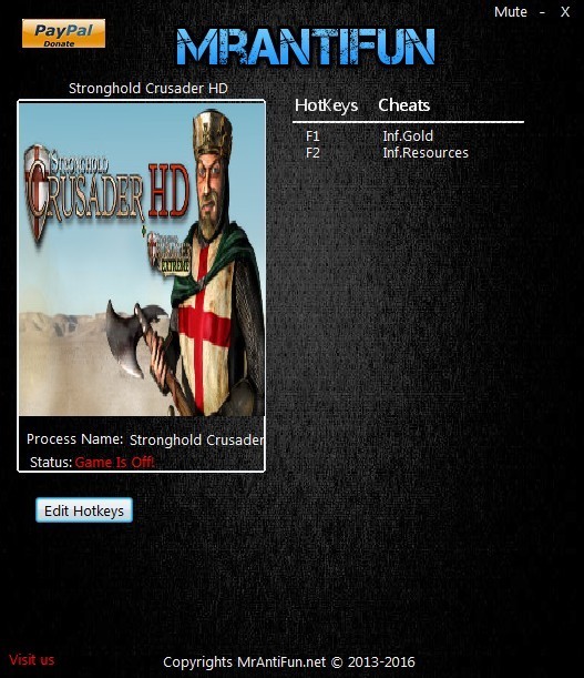 Трейнер +2 для Stronghold Crusader HD версии 1.0.1 от MrAntiFun