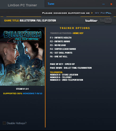 Трейнер +10 для версии 1.01 от LinGon