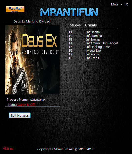 Трейнер +9 для версии 1.19 Build 801.0 от MrAntiFun