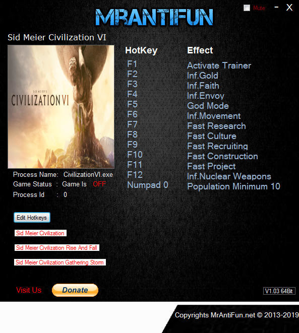 Трейнер +12 для версии 1.0.0.314 от MrAntiFun