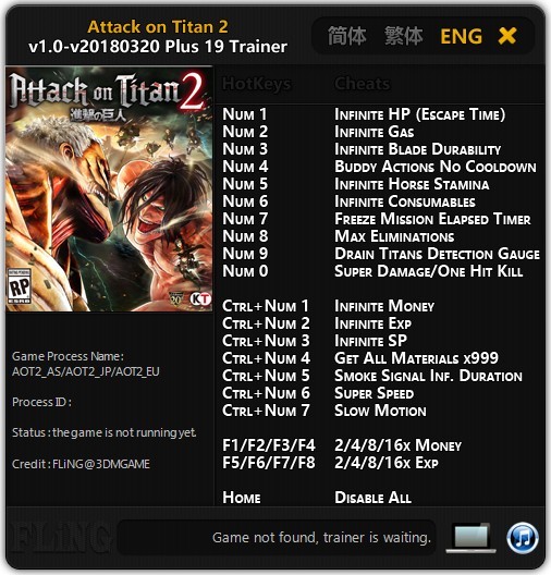 Трейнер +19 для версии 1.0-20180320 от FLiNG