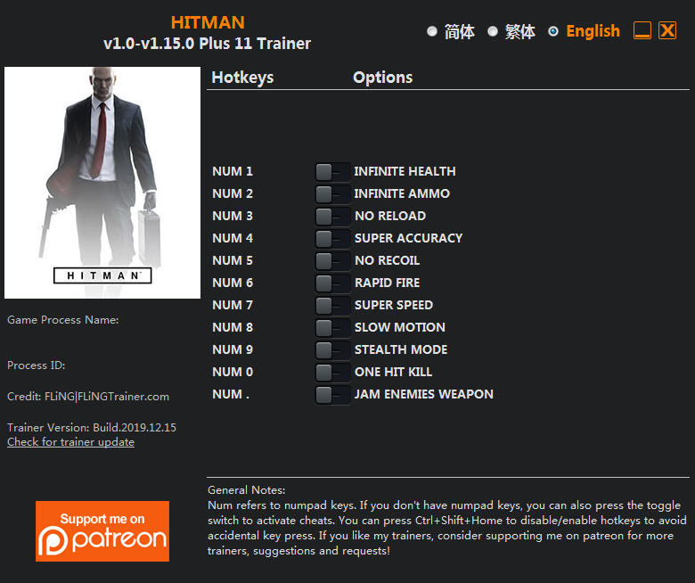 Трейнер +11 для версий 1.0 - 1.15.0 от FLiNG