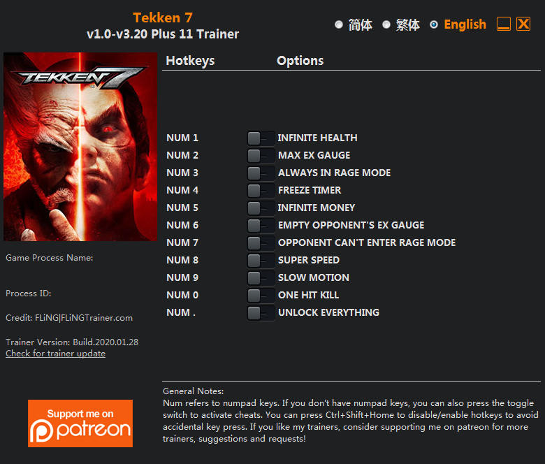 Трейнер +11 для версии 3.20 от FLiNG