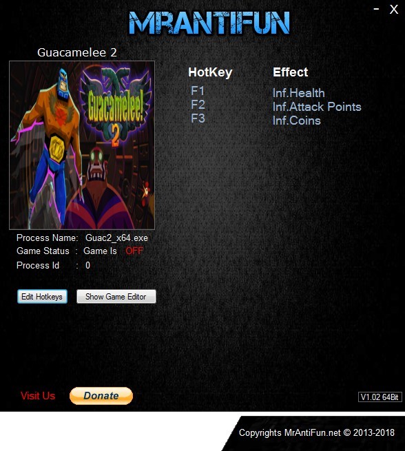 Трейнер +3 для версии 1.00 от MrAntiFun