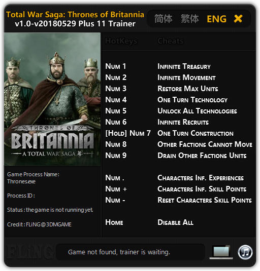 Трейнер +11 для версии 1.0 с установленным обновлением от 2018.05.29 от FLiNG