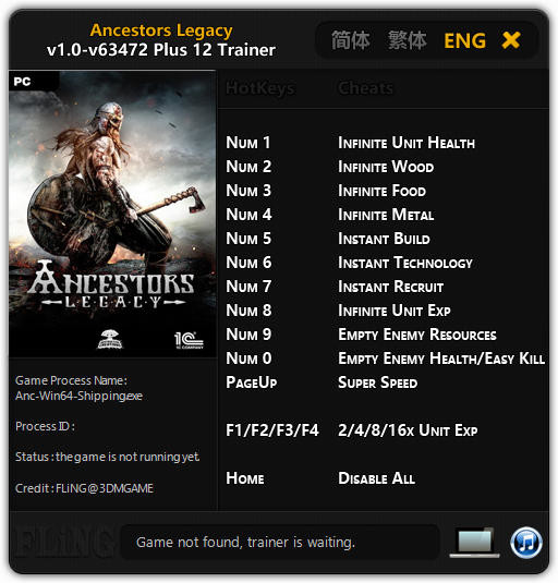 Трейнер +12 для версии 1.0 - 63472 от FLiNG