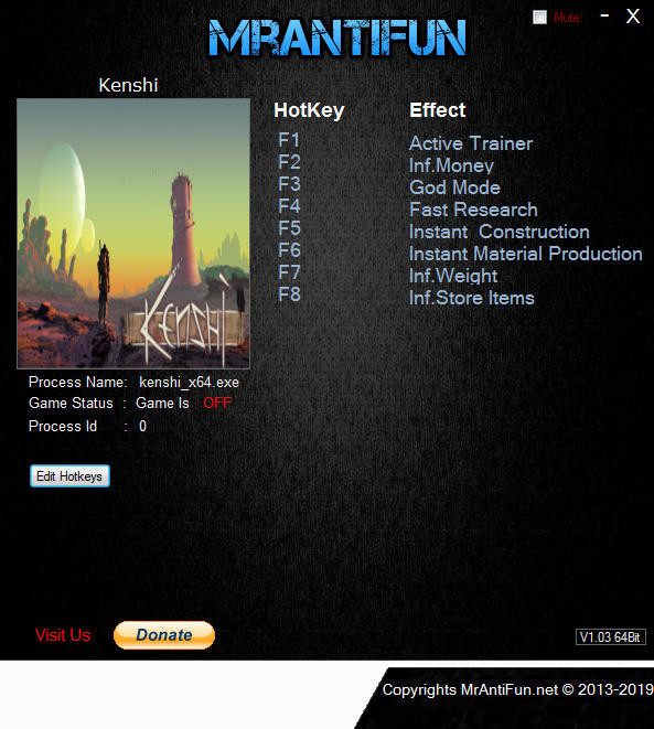 Трейнер +7 для версии 1.0.31 64bit от MrAntiFun