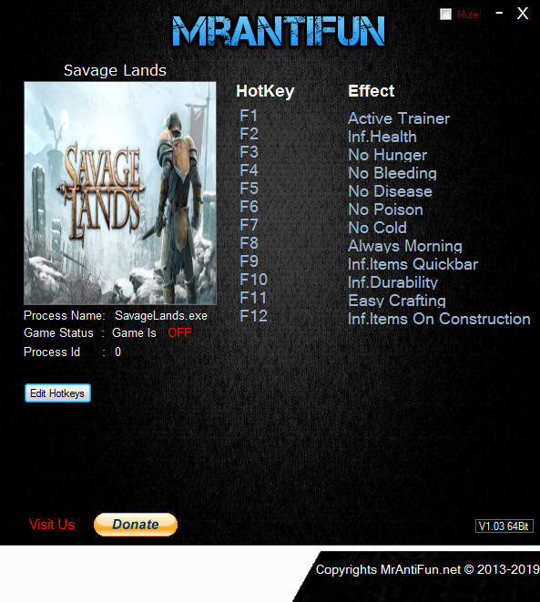 Трейнер +11 для версии 0.9.1 Build 60 от MrAntiFun