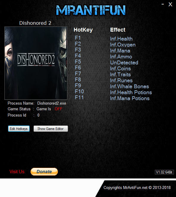 Трейнер +11 для версии 1.77.9.0 от MrAntiFun