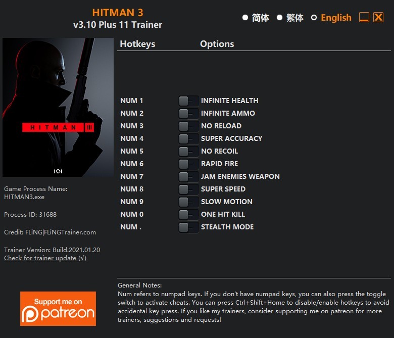 Трейнер +11 для версии 3.10 от FLiNG