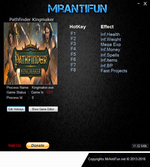 Трейнер +8 для версии 2.0.2 от MrAntiFun