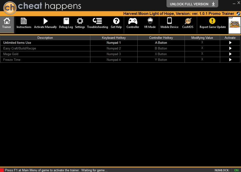 Трейнер +4 для версии 1.0.1 от CheatHappens.com