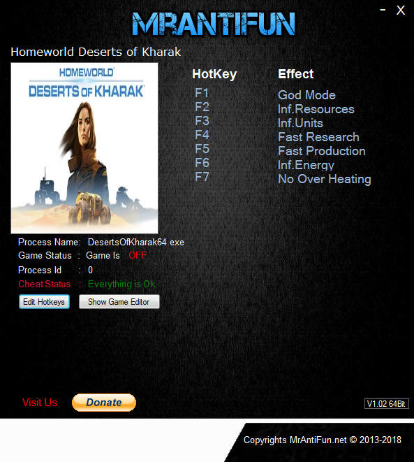 Трейнер +7 для версии 1.3.0 64bit от MrAntiFun