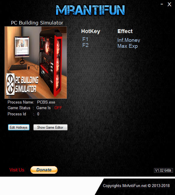 Трейнер +2 для версии 0.9.2.5 от MrAntiFun