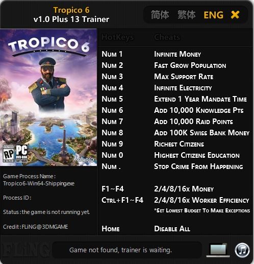 Трейнер +13 для версии 1.0 от FLiNG