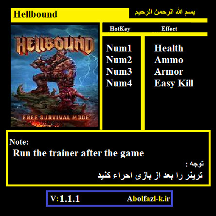 Трейнер +4 для версии 1.1.1 от Abolfazl.k