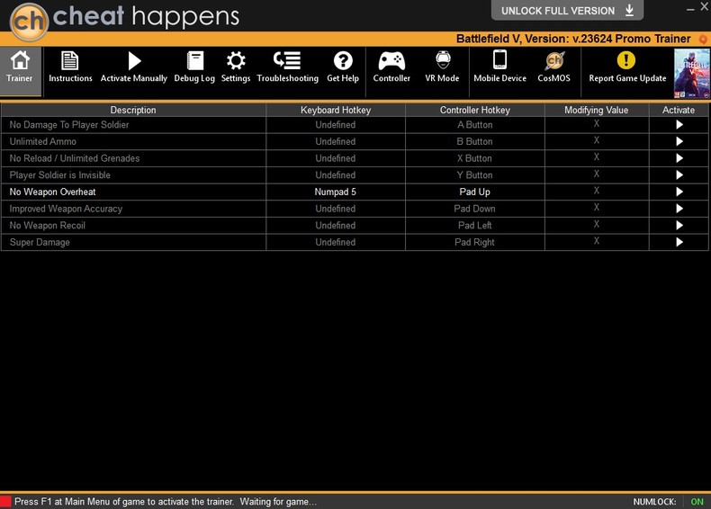 Трейнер +8 для версии 23624 от CheatHappens.com