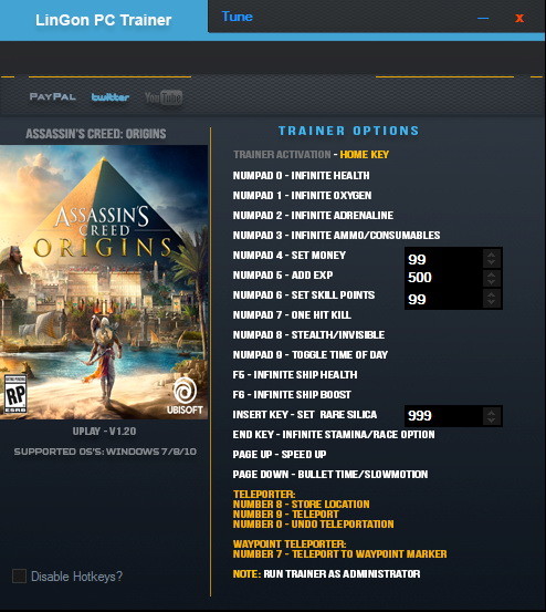 Трейнер +19 для версии 1.2.0 от LinGon