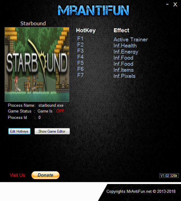 Трейнер +6 для версии 1.3.4 32bit от MrAntiFun
