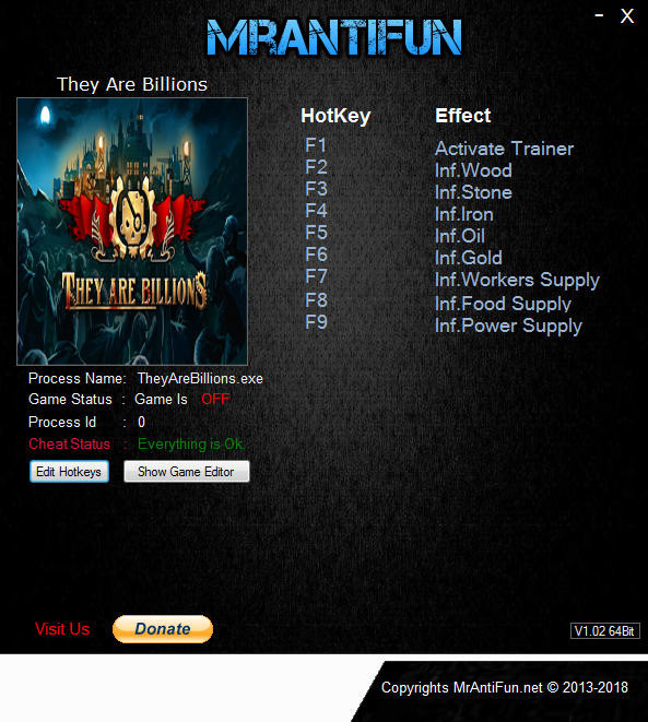 Трейнер +8 для версии 0.10.7 64bit от MrAntiFun