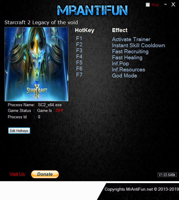 Трейнер +6 для версии 4.8.1.71523 64Bit от MrAntiFun
