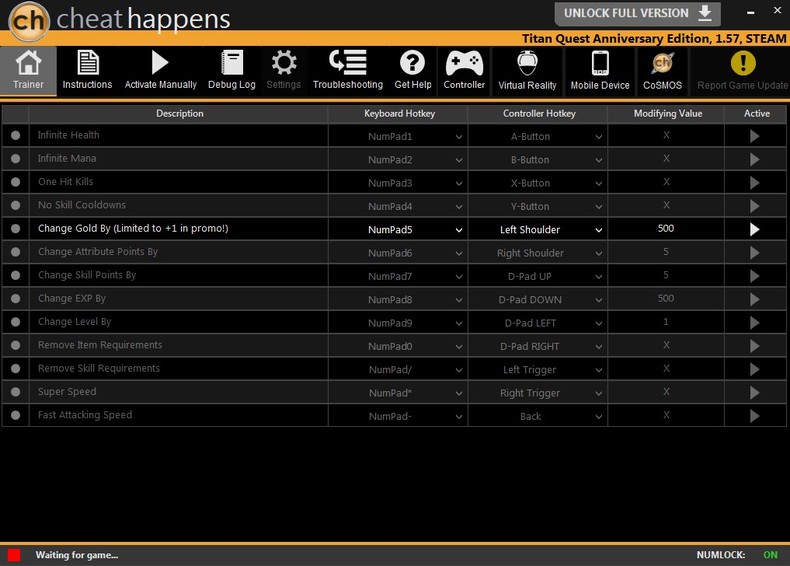 Трейнер +17 для версии 1.57 (STEAM+GOG) от CheatHappens.com