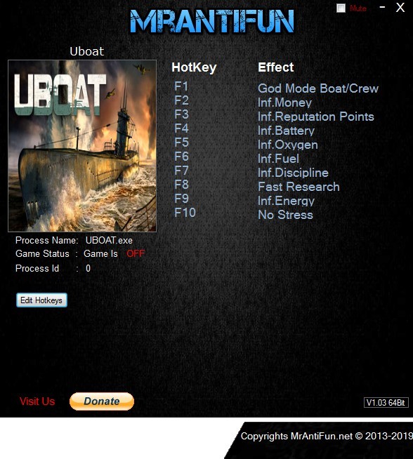 Трейнер +10 для версии B121 от MrAntiFun
