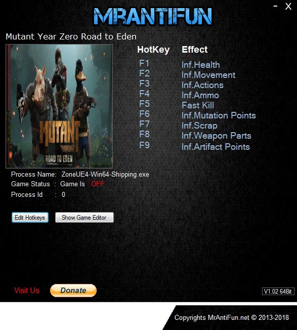 Трейнер +9 для версии 06.20.2018 от MrAntiFun