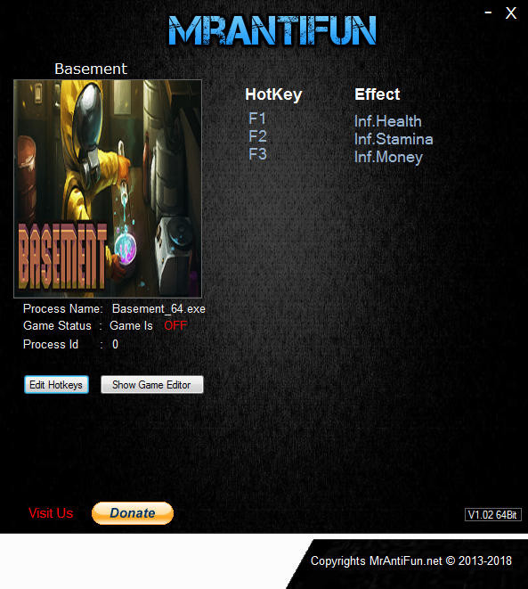 Трейнер +3 для версии 0.7.1 x64 от MrAntiFun