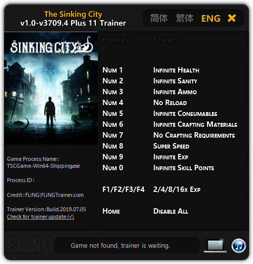 Трейнер +11 для версии 3709.4 от FLiNG