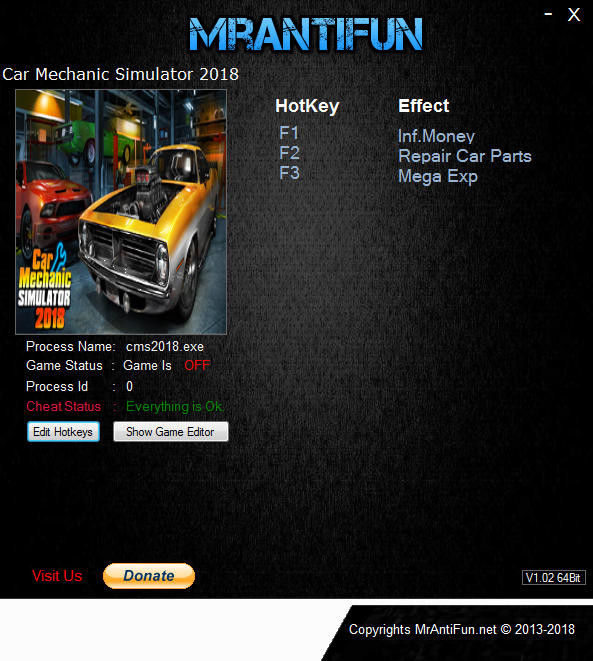 Трейнер +3 для версии 1.5.22 от MrAntiFun