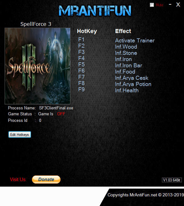 Трейнер +8 для версии 1.40 от MrAntiFun