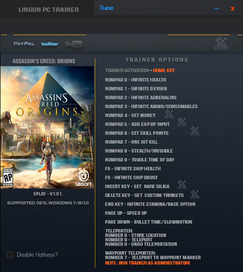 Трейнер +20 для версии 1.51 от LinGon