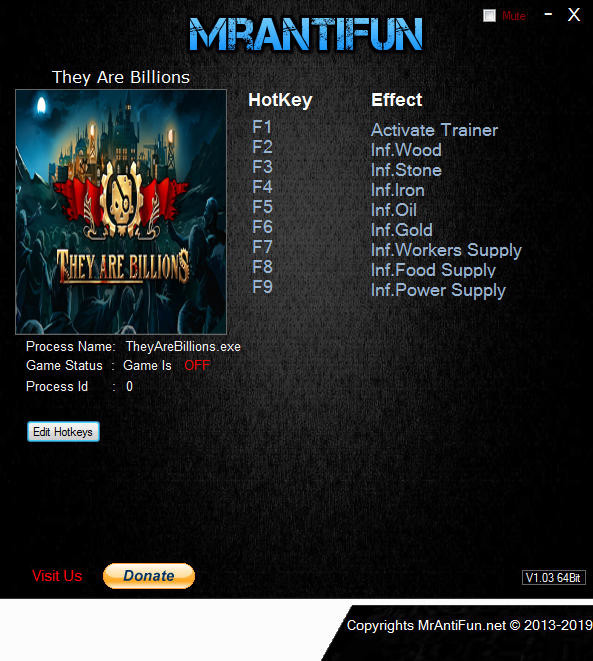 Трейнер +8 для версий 0.10.11 Origin и 0.10.12 Steam 64bit от MrAntiFun