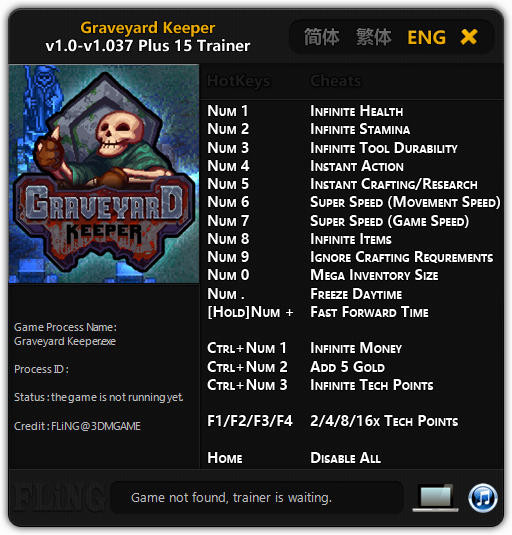 Трейнер +15 для версий 1.0 - 1.037 от FLiNG
